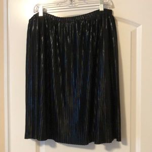 Loft black patent skirt